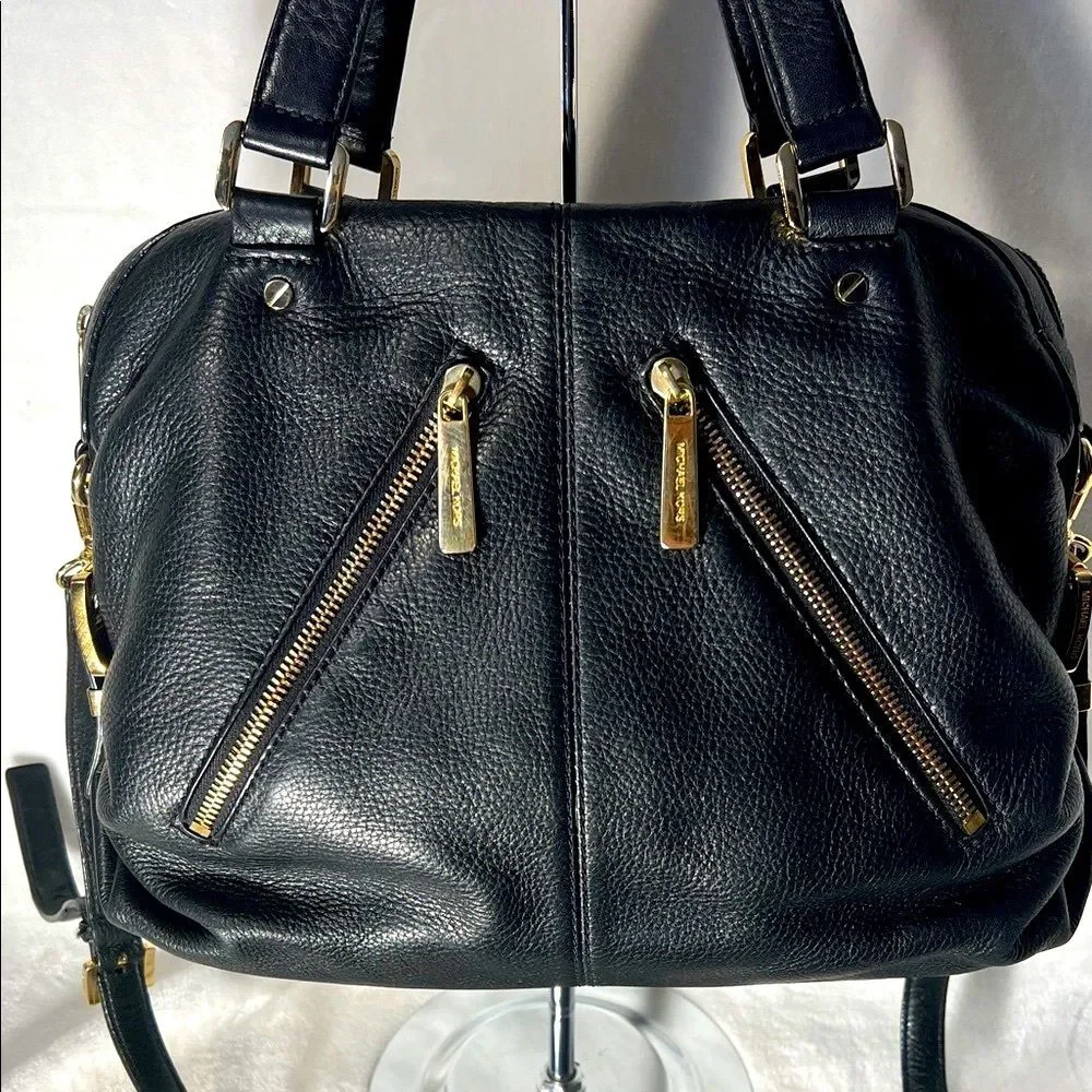 Michael Kors Portland Black Leather Satchel - Picture 2 of 16